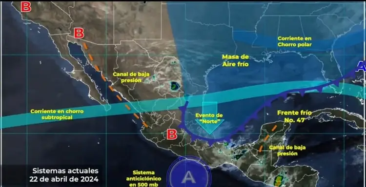Clima hoy 22 de abril en México: Prevén entrada de Frente Frío con calor y lluvias en varios estados