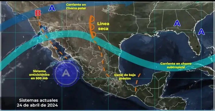Clima hoy 24 abril de 2024 en México: Pronostican lluvias y calor