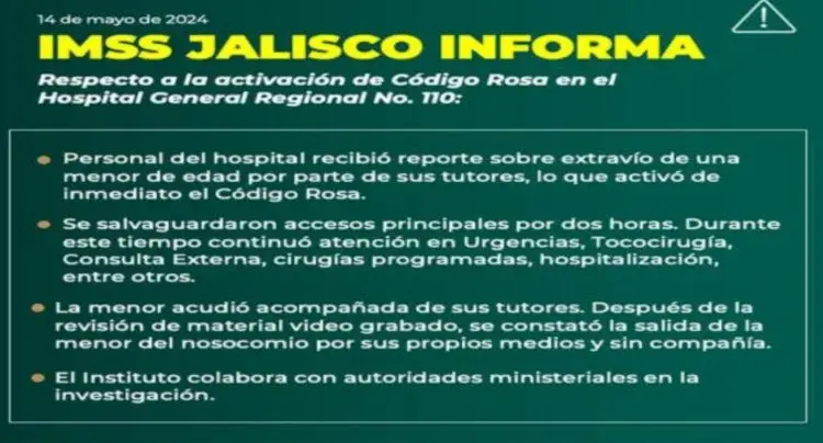 Sorprendente hallazgo de niña desaparecida en hospital de Guadalajara