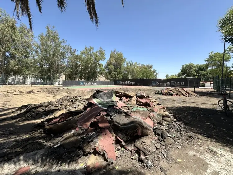 Renuevan espacios en canchas de tenis en unidad deportiva de Nogales
