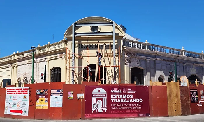Mercado Municipal de Hermosillo: Rehabilitación avanza a buen ritmo