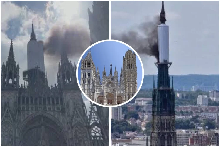VIDEOS: Se incendia la histórica catedral gótica de Rouen en Francia
