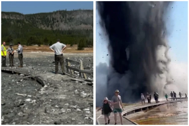 VIDEO: Explosión hidrotermal en Yellowstone sorprende a turistas y provoca cierre del parque