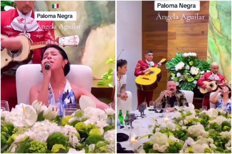 Conmovedor VIDEO de Ángela Aguilar interpretando 'Paloma Negra' deja a Christian Nodal sin palabras