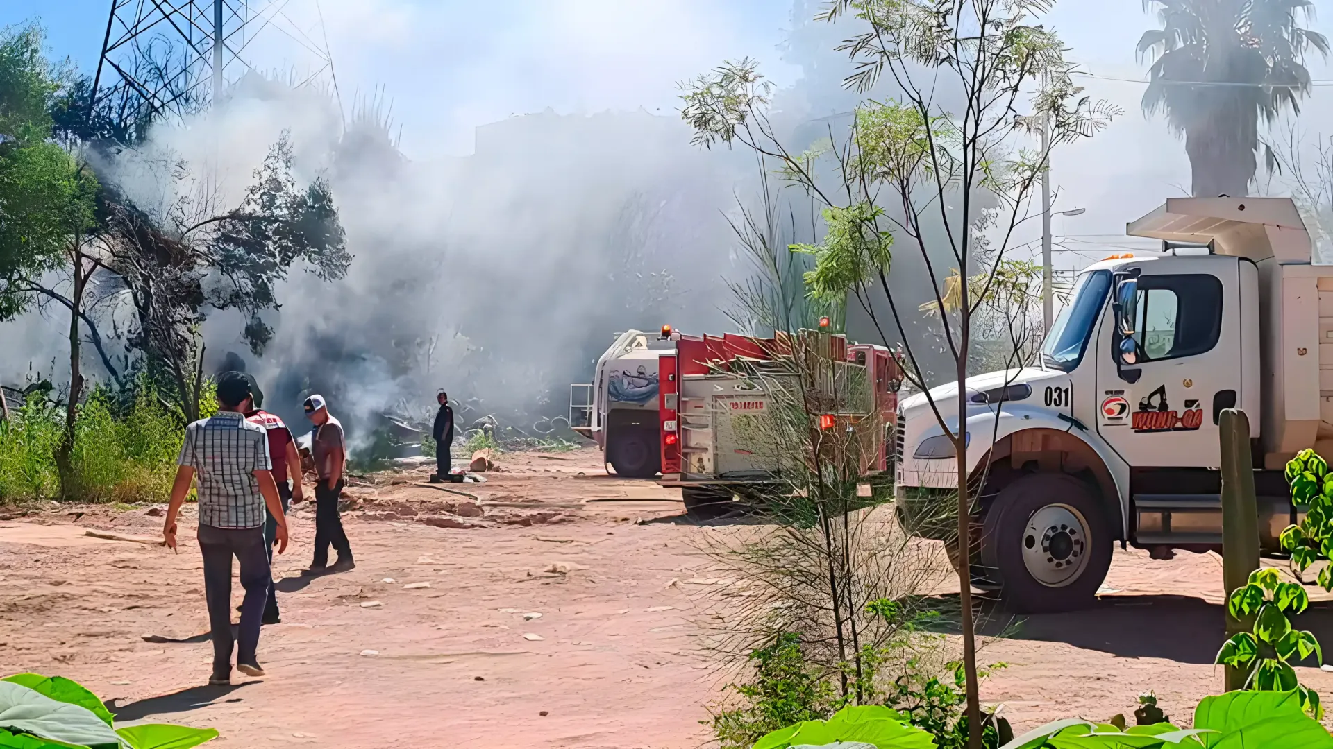 Provocan incendio en patios de Imagen Urbana en Nogales