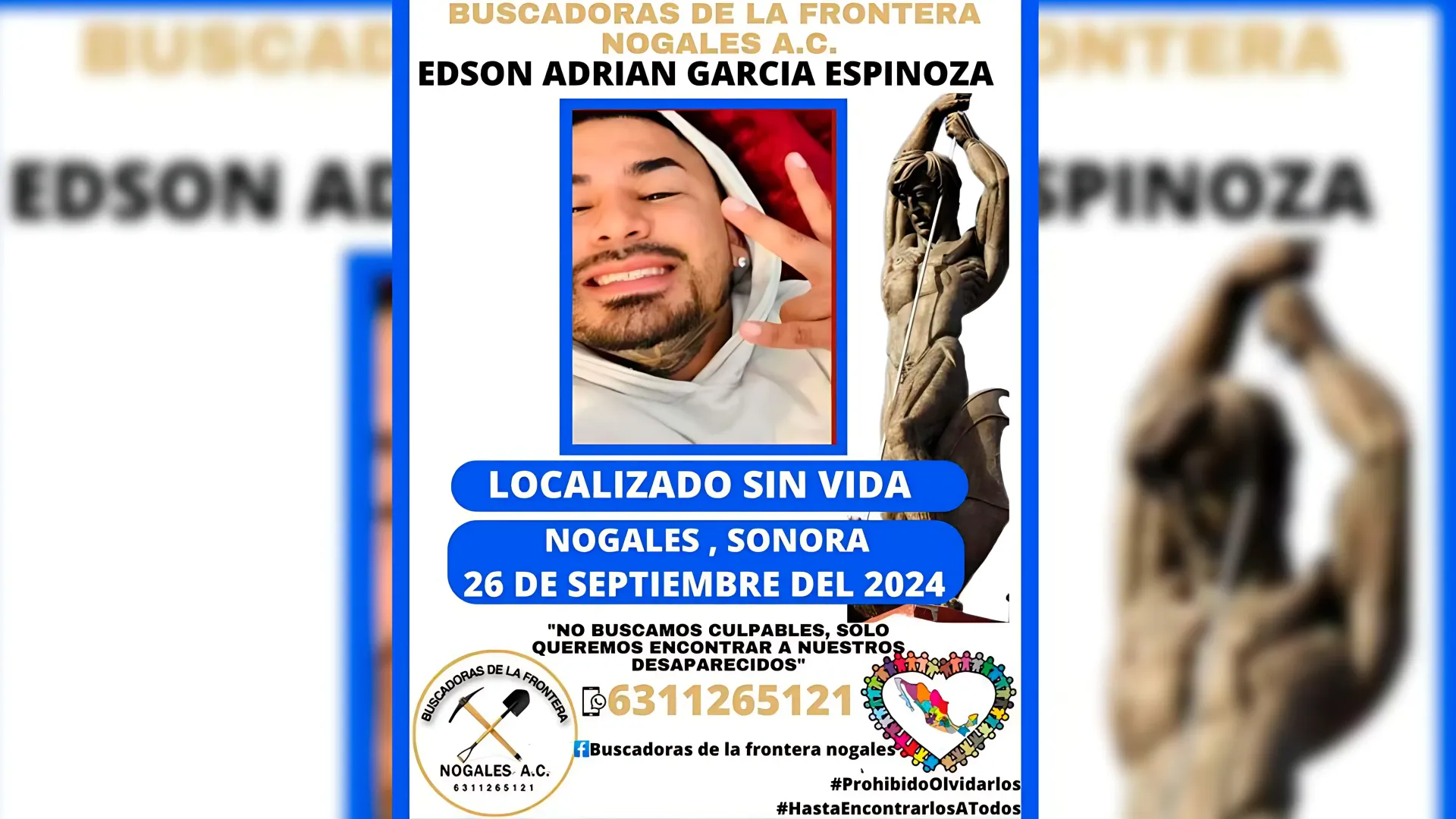 Encuentran cuerpo de Edson Adrián García Espinoza en fosa clandestina en Nogales