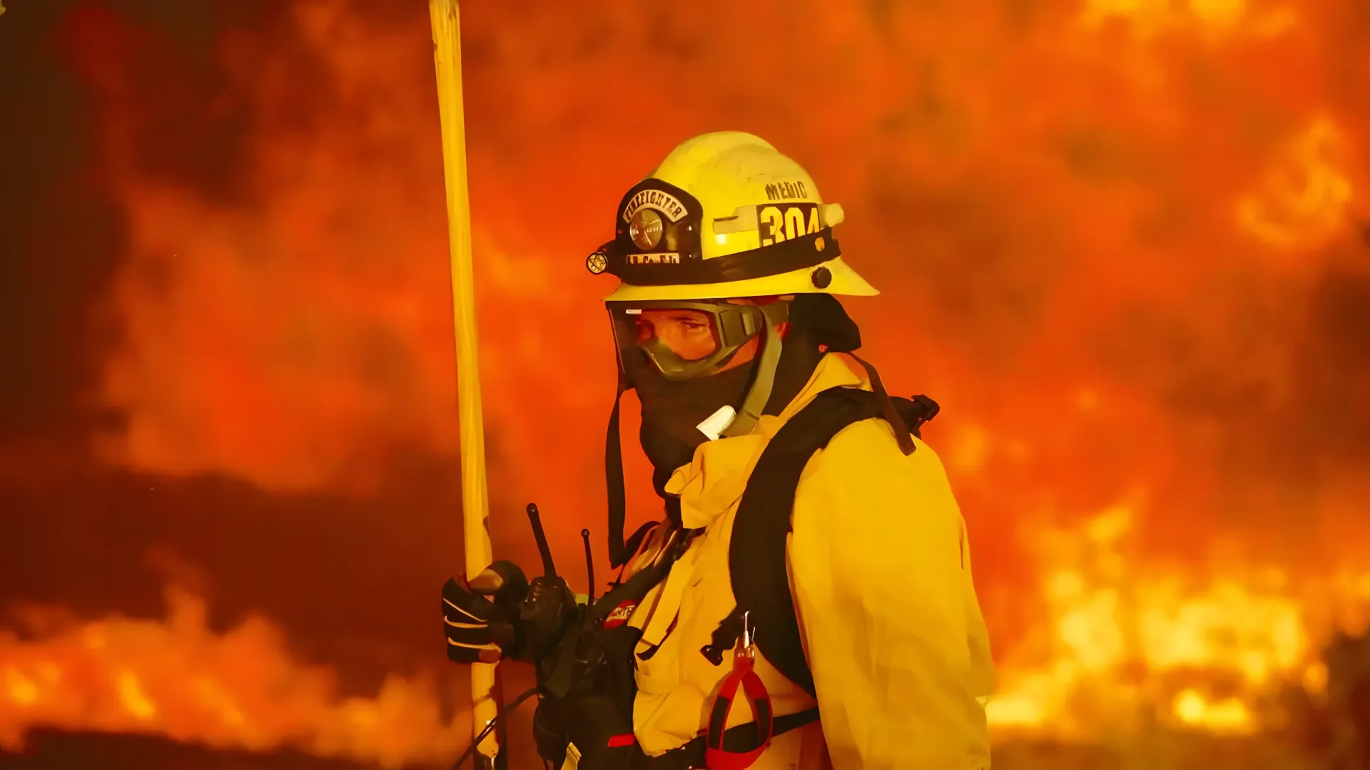 Bombero cae a través de piso durante incendio en Hollywood