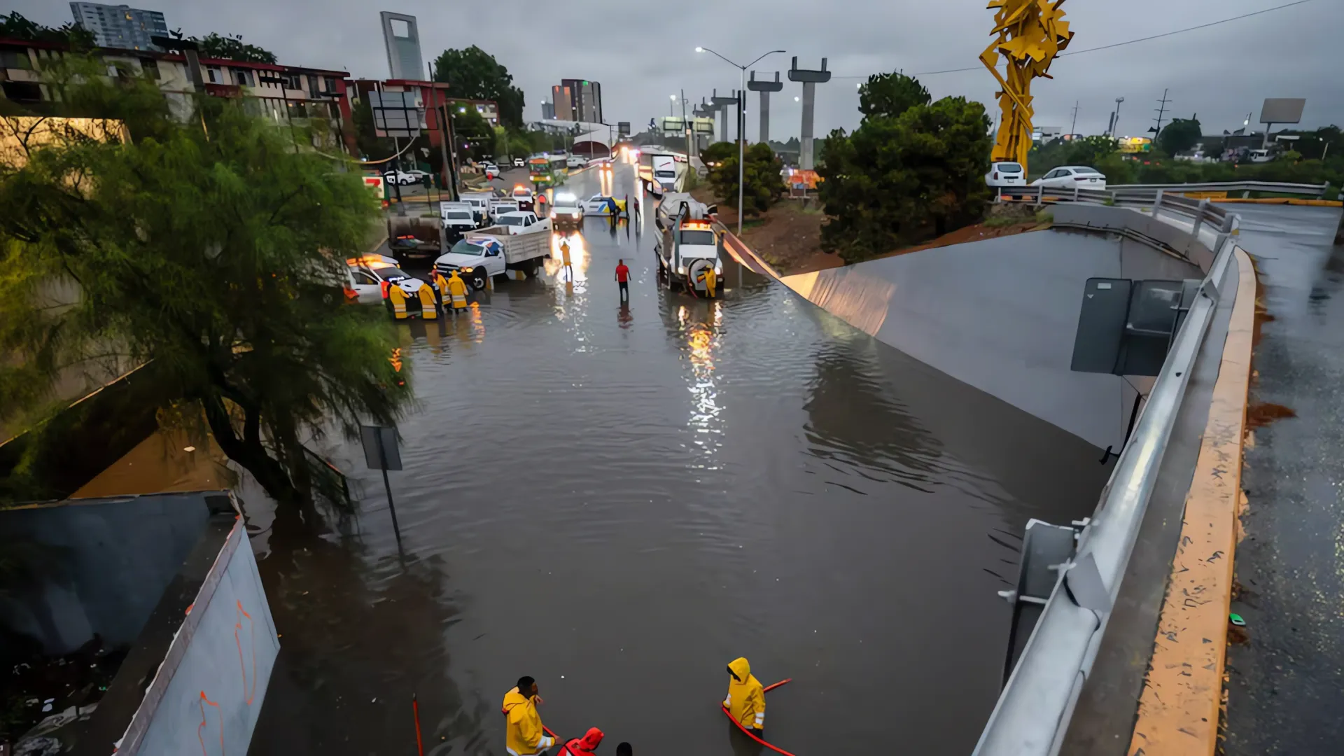 Monterrey bajo el embate de una lluvia torrencial: Tragedia y caos en las calles