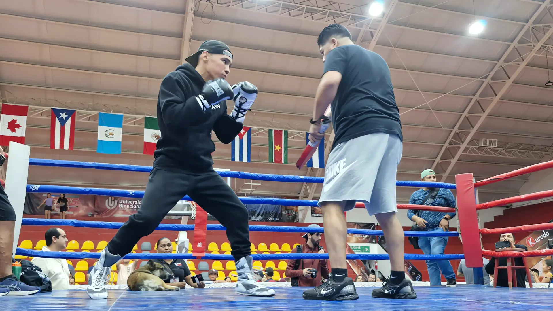 Entrena Oscar Valdez ante nogalenses rumbo a combate