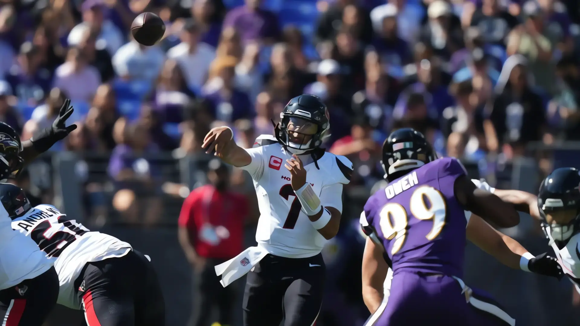 Texanos humillan a Ravens con histórico 44-10 en la NFL