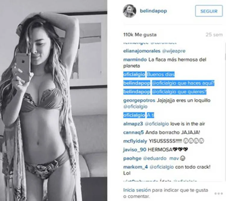 Giovani dos Santos ‘stalkea’  a Belinda en Instagram