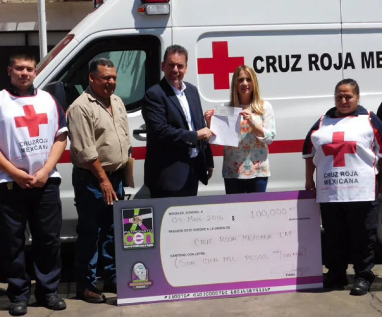 Dona Parquímetros  100 mil pesos a la  Cruz Roja en Nogales