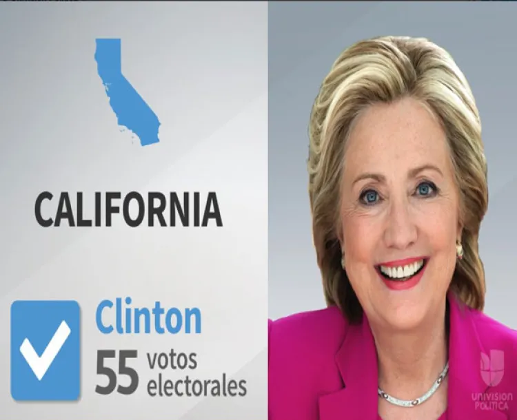 California (obviamente) para Clinton