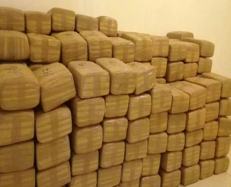 Aseguran PESP y Sedena 410 kilos de marihuana