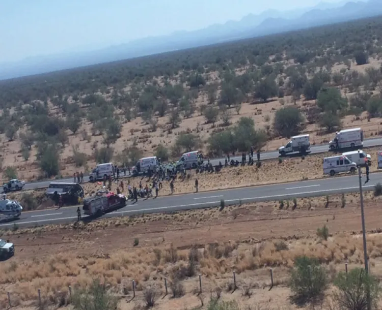 Trágico camionazo en el tramo Hermosillo-Santa Ana