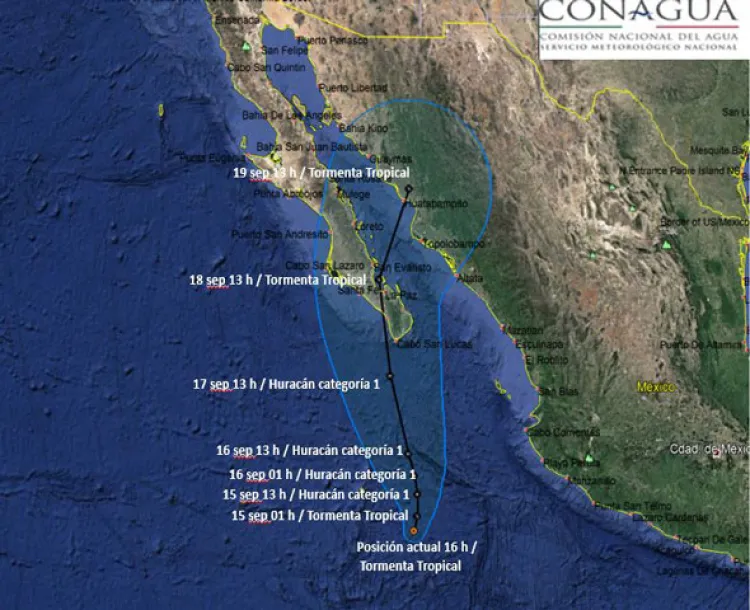 Emiten alerta azul por ‘Norma’ al sur de Sonora