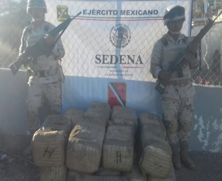 Militares hallan 155 kilos de marihuana