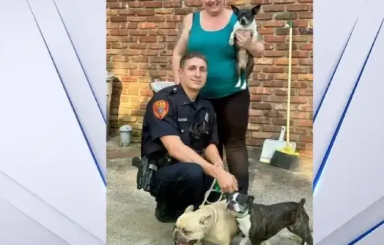 Perritos fueron rescatados por valiente policía en Nueva York