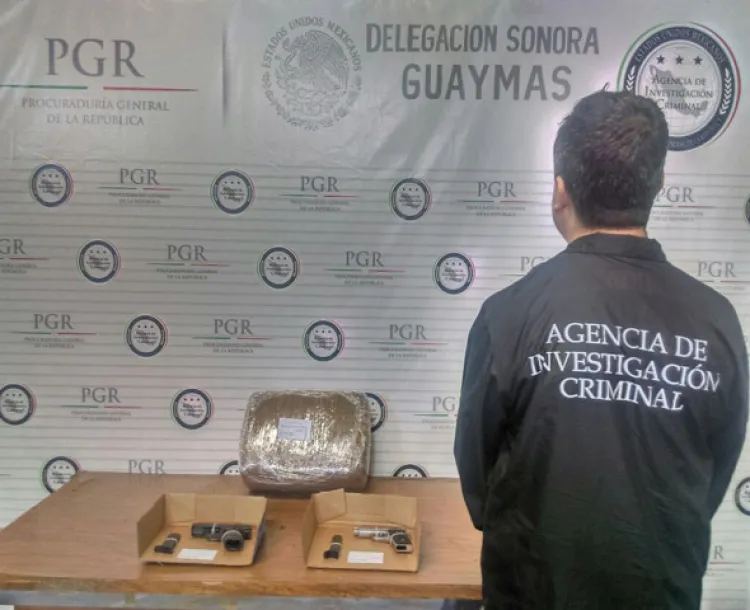 Localizan marihuana y dos armas cortas en Guaymas