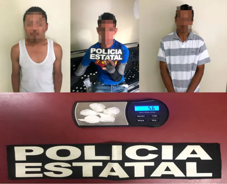 Detiene PESP a tres sujetos con probable droga en SLRC