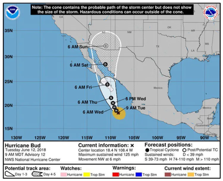 Se esperan lluvias intensas por “Bud” en Sonora