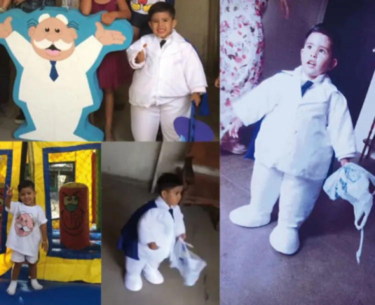 Niño se disfraza de Dr. Simi para celebrar su cumpleaños