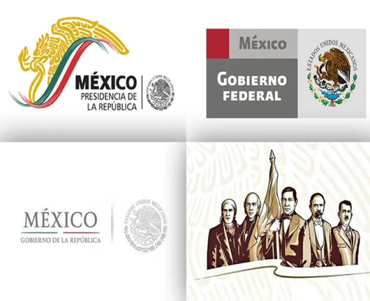 Evolución del logo del gobierno federal desde Fox a AMLO