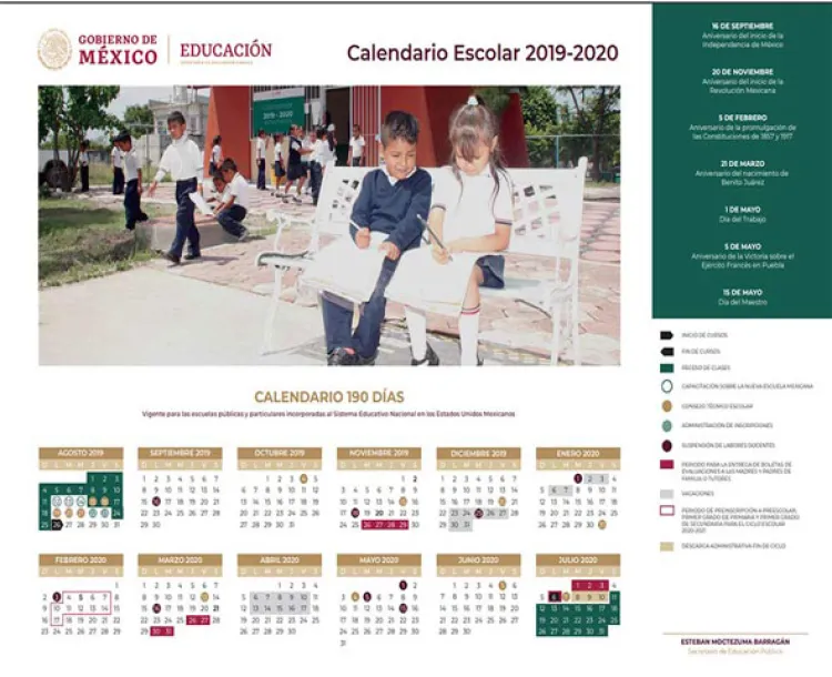 Presenta SEP calendario escolar 2019-2020