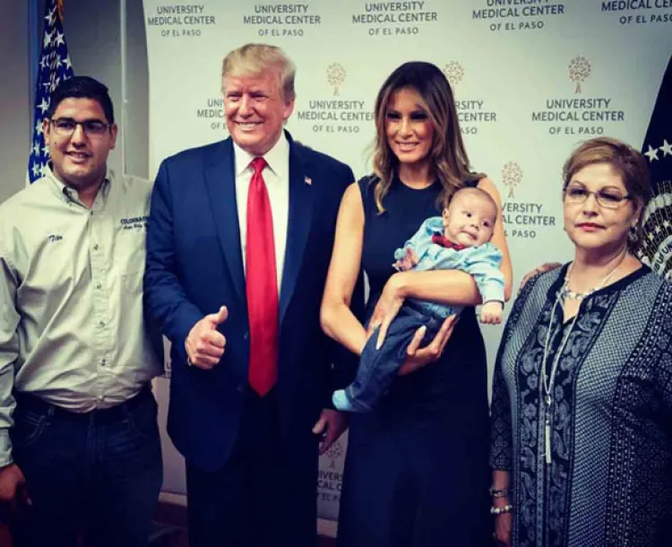 Enfurecen redes por foto de Melania y Trump con bebé huérfano