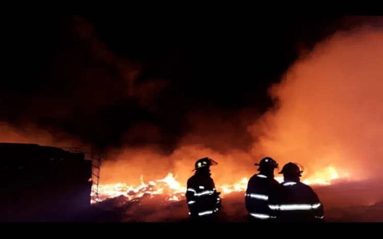 Arde recicladora durante la madrugada