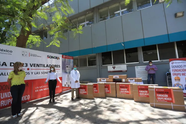 Recibe Gobernadora donación de ventiladores de Fundación Grupo México