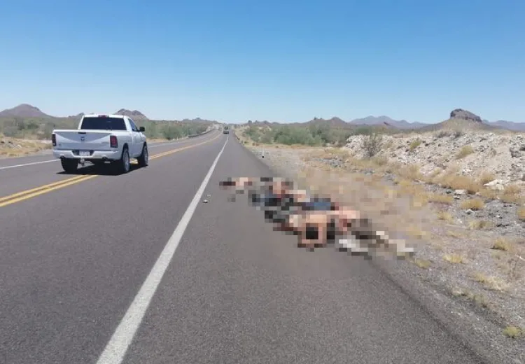 Dejan cuerpos en tramo carretero Caborca-Sonoyta