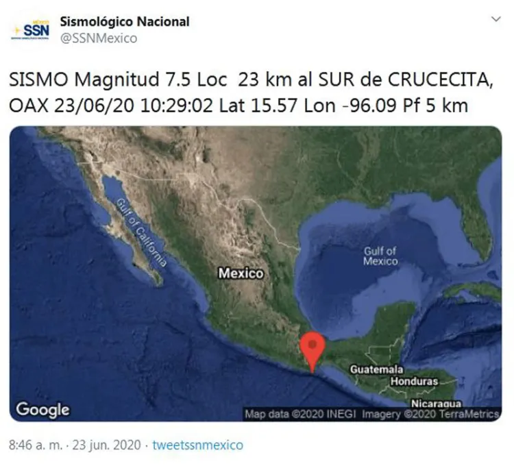 Reportan sismo magnitud 7.5 en Oaxaca; se siente en CDMX