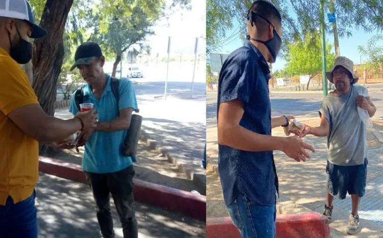 Alumnos de la UTH regalan tortas a personas en situación de calle