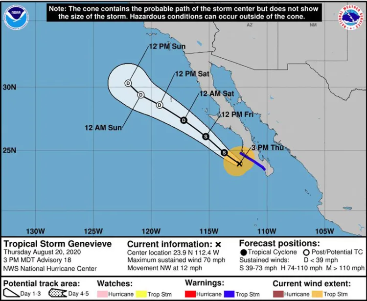 Alertas Azul y Verde para el centro y sur de Sonora por