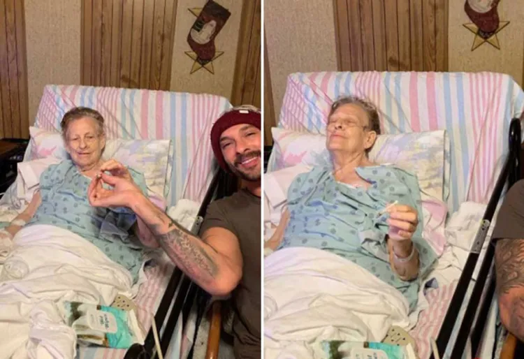 Abuelita pasa sus últimas horas con su nieto fumando marihuana