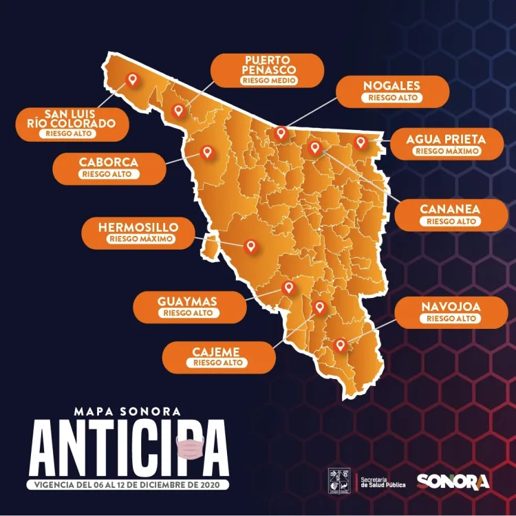 Pasan Hermosillo y Agua Prieta a riesgo máximo de contagios