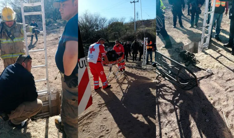 Rescatan a policía que cae a desagüe