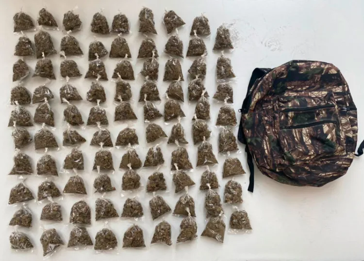 Asegura PESP mochila con dosis de marihuana