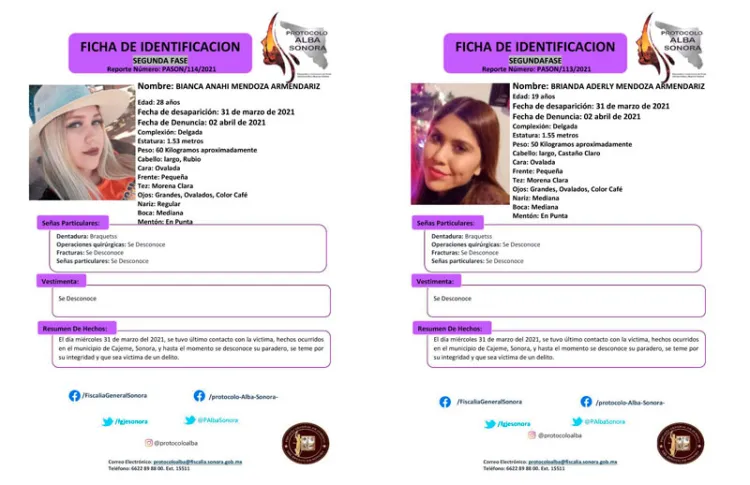 Buscan a hermanas desaparecidas