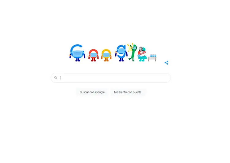 Google dedica doodle a vacunación contra covid-19 y uso de mascarilla