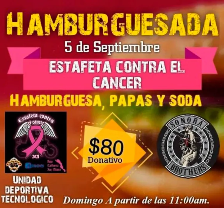 Promueven motociclistas hamburguesada a beneficencia