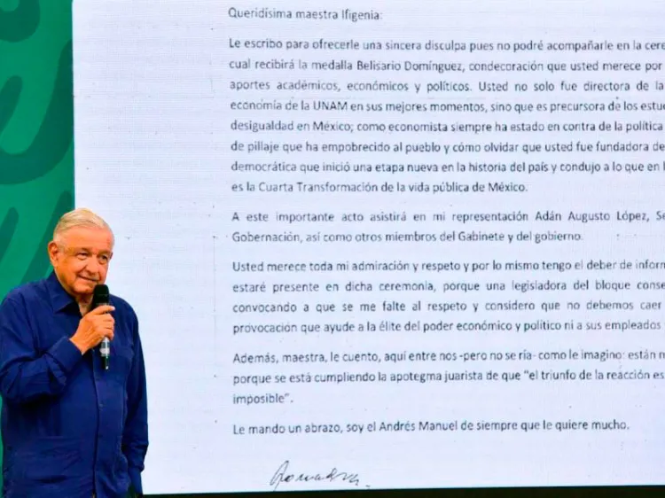 Acusa AMLO a Lilly Téllez de armar campaña para faltarle al respeto