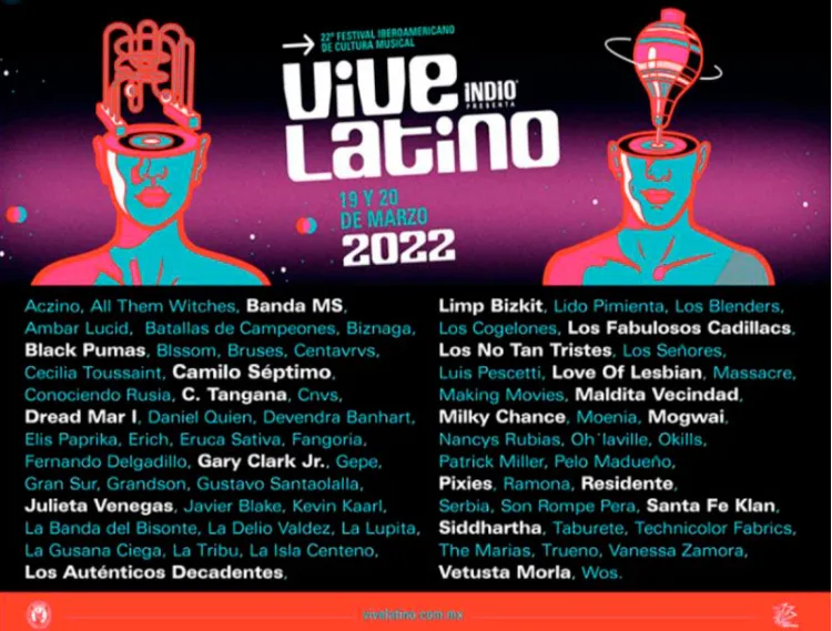 El Vive Latino anuncia su cartel; destacan Limp Bizkit, Los Pixies y Banda MS