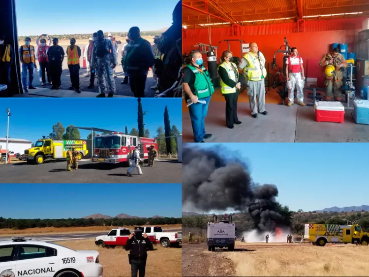 Realizan simulacro en aeropuerto de Nogales