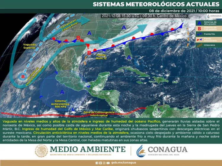 Llega vaguada polar, pronostican bajas temperatura y agua nieve