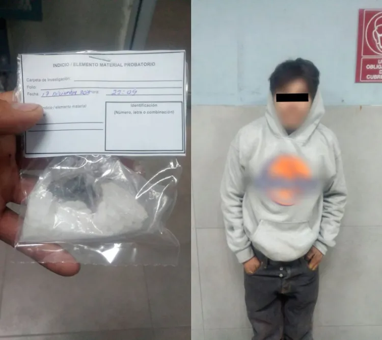 Detienen policías a sujeto en posesión de “Crystal”