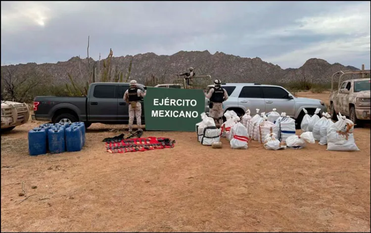 Aseguran armas, droga y vehículos en Sonora