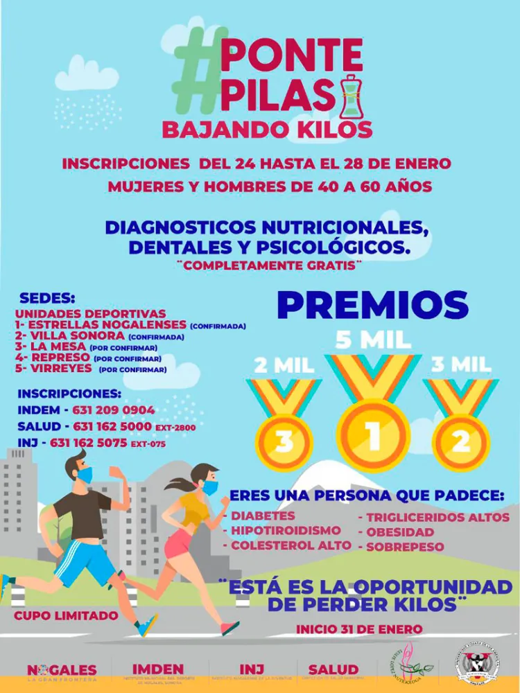 Activan convocatoria a programa “Ponte pilas bajando kilos”