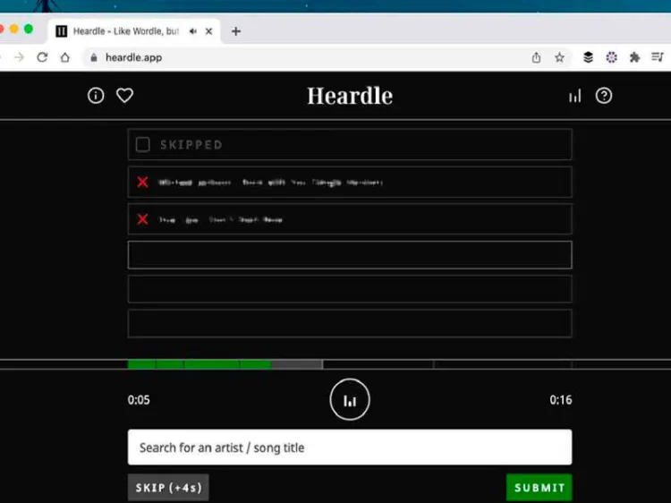 Heardle, un crucigrama en el que debes adivinar la canción y su artista